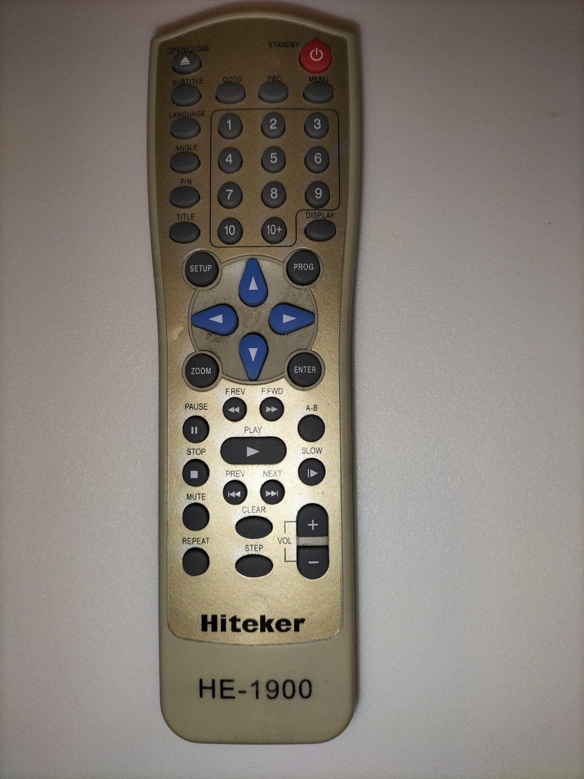 Originele Hiteker HE-1900 Afstandsbediening (Getest), Ophalen of Verzenden, Gebruikt, Origineel, Dvd