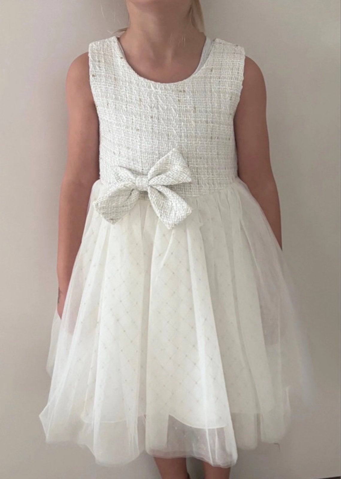 Prachtige witte jurk met bolero voor speciale gelegenheden, Ophalen of Verzenden, Zo goed als nieuw, Meisje, Jurk of Rok
