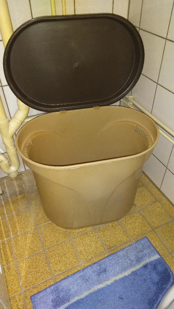 Vintage Curver wasmand met klep, Ophalen of Verzenden, Zo goed als nieuw, Bruin, Overige typen