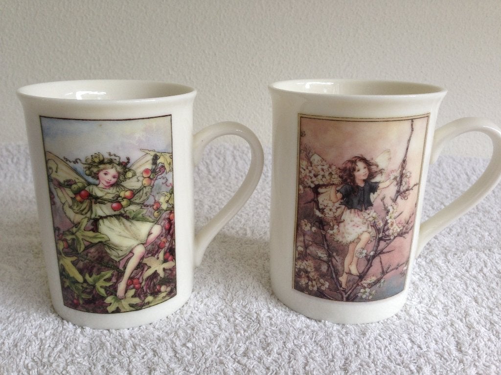 🧚🏼2 FLOWER FAIRIES Mokken/ Bekers van D.E uit 2004., Overige merken, Nieuw, Ophalen of Verzenden, Overige stijlen