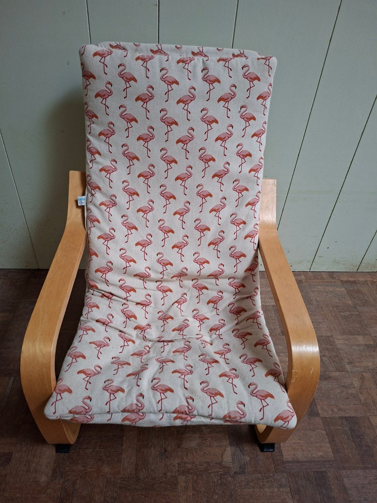 Ikea kinder stoel met flamingo print, Ophalen, Hout, Gebruikt, Overige kleuren
