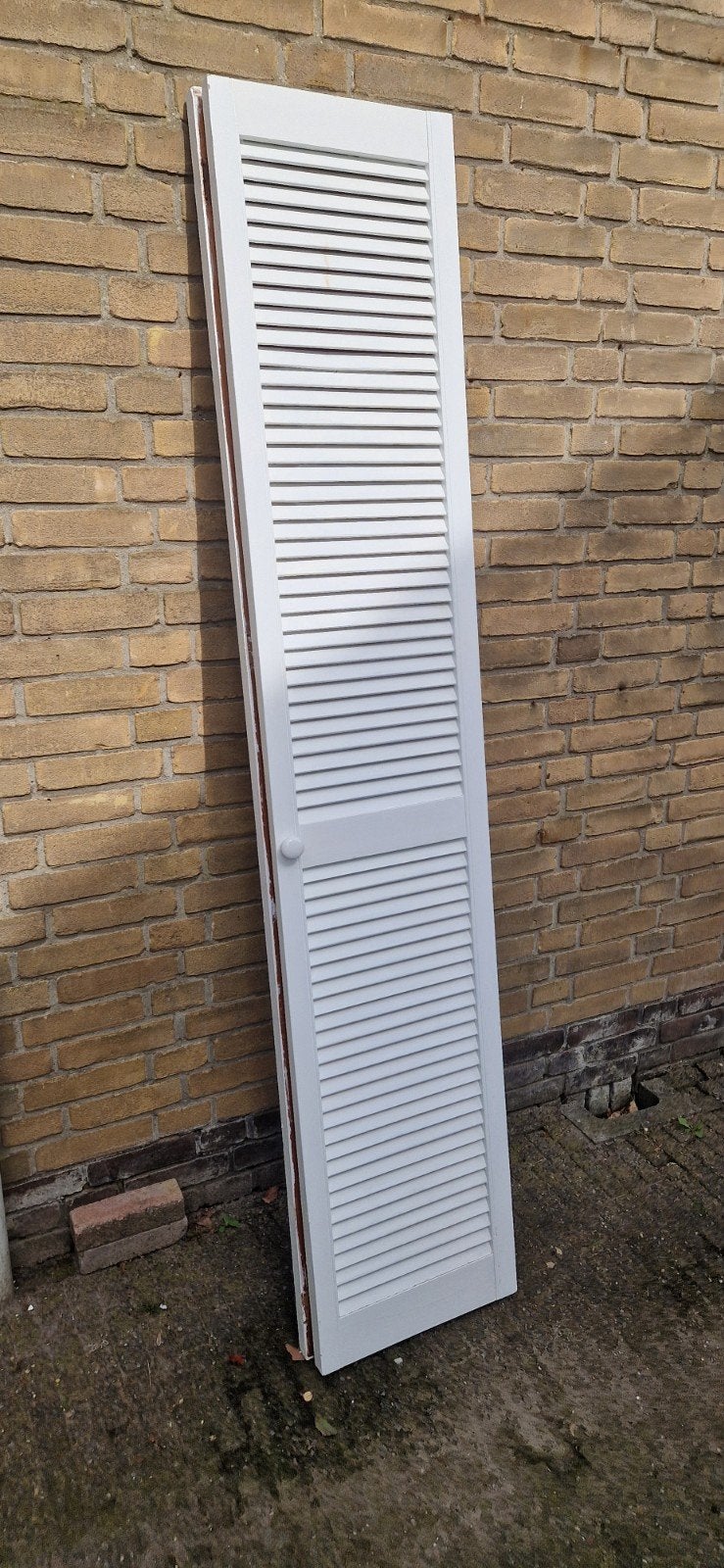 Louvre deur wit antiek hout, Doe-het-zelf en Verbouw, Deuren en Horren, Ophalen, Minder dan 80 cm, Binnendeur, Minder dan 200 cm