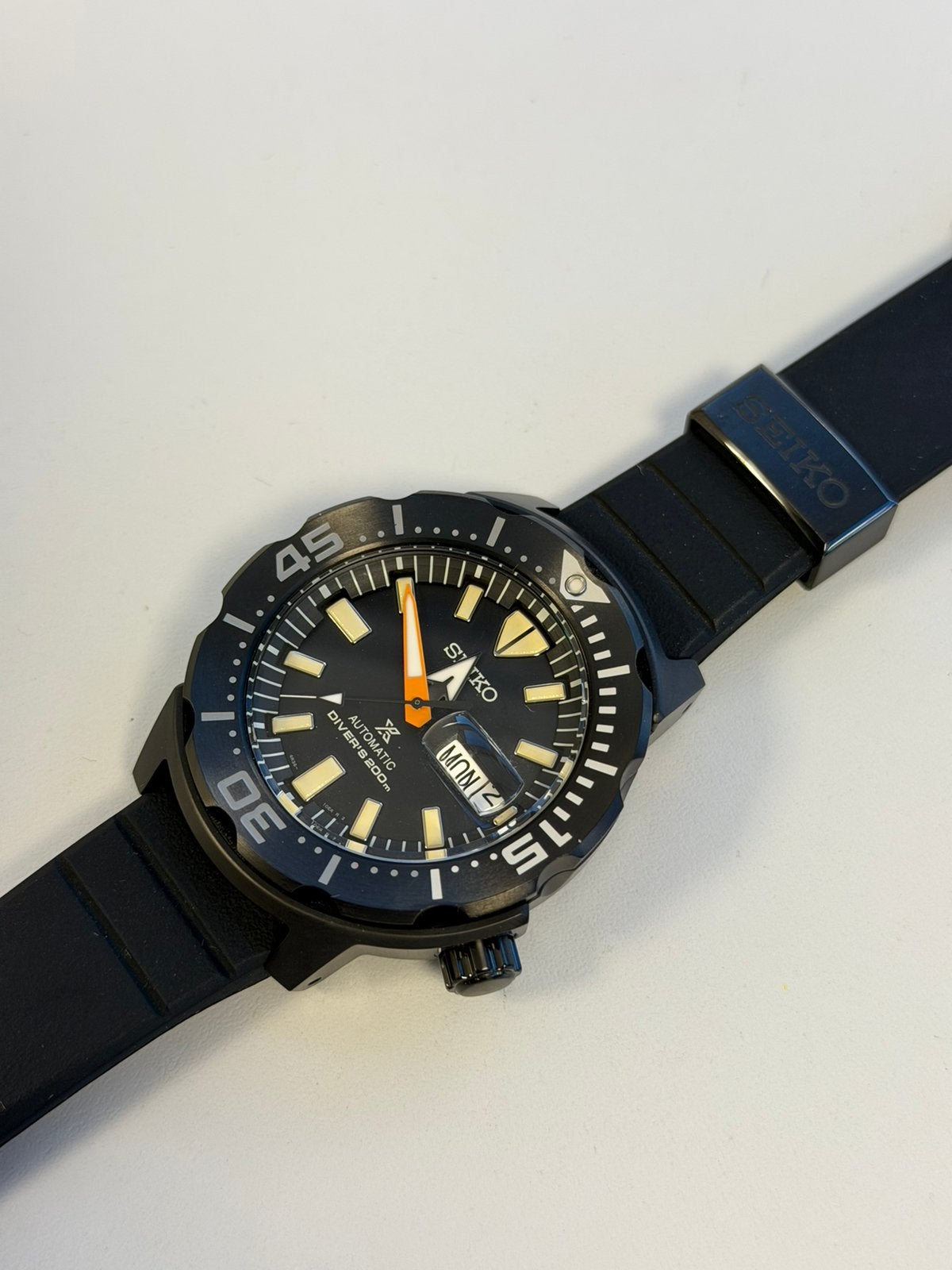 Seiko Prospex Black Monster - Limited Edition automatic, Zwart, Ophalen of Verzenden, Zo goed als nieuw, H