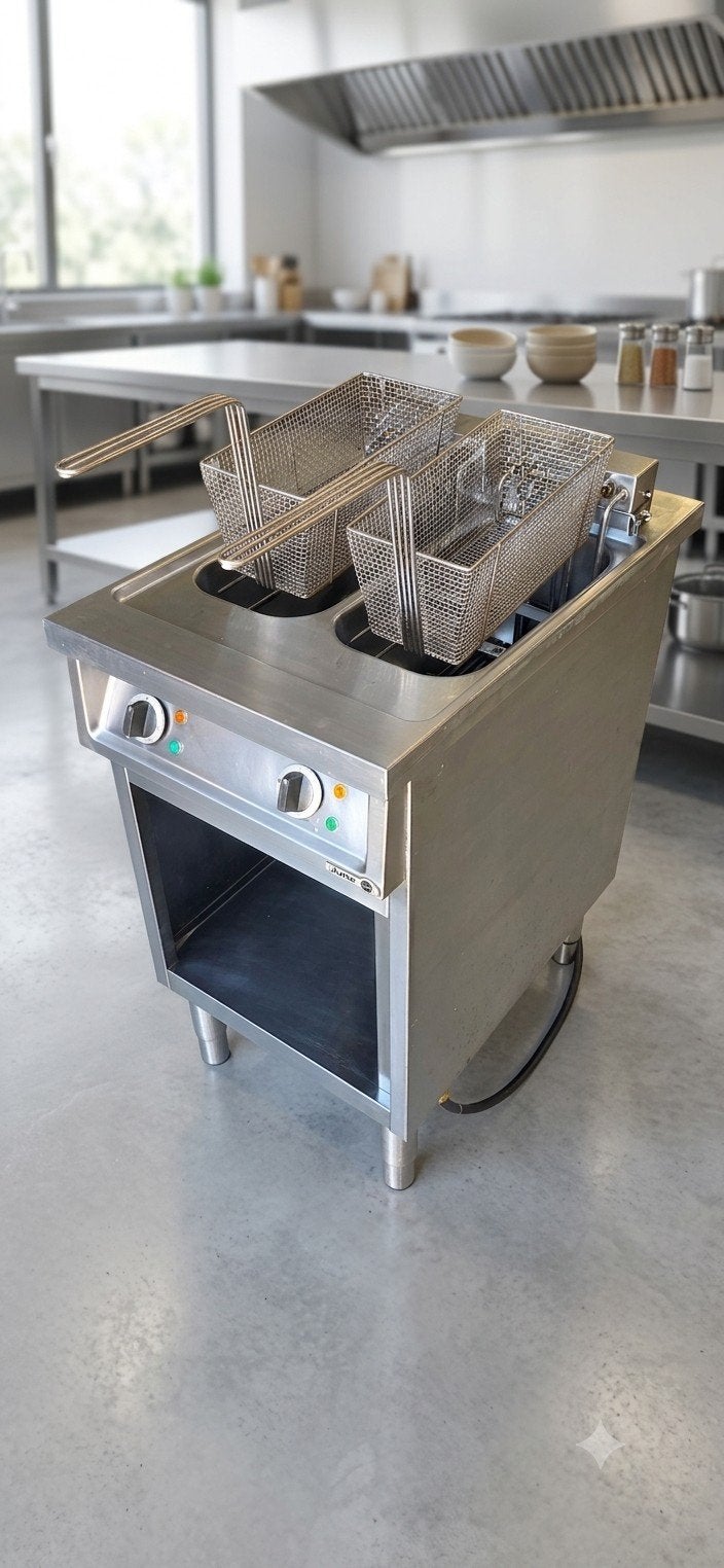 Professionele dubbele friteuse - 50cm breed, 75cm diep, Ophalen of Verzenden, Gebruikt, Duo-friteuse