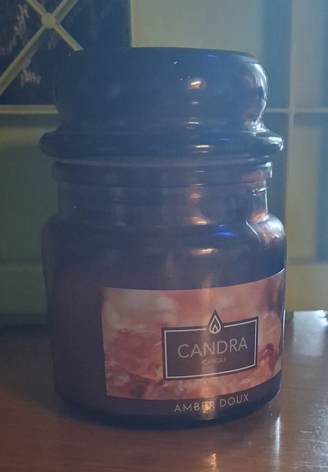 Candle Candrea Amber Doux, Bruin, Overige merken, Ophalen of Verzenden, Kaars