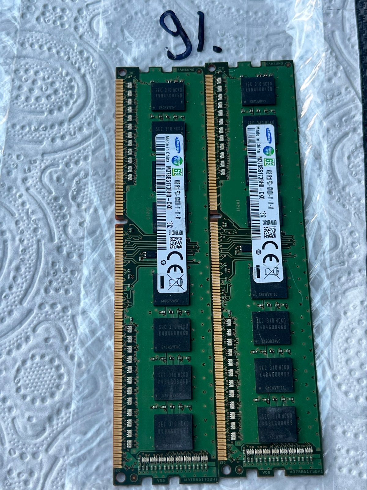 #91- Samsung DDR3 RAM Geheugen - 2x 4GB (8GB totaal), Verzenden, Server, 8 GB, DDR3