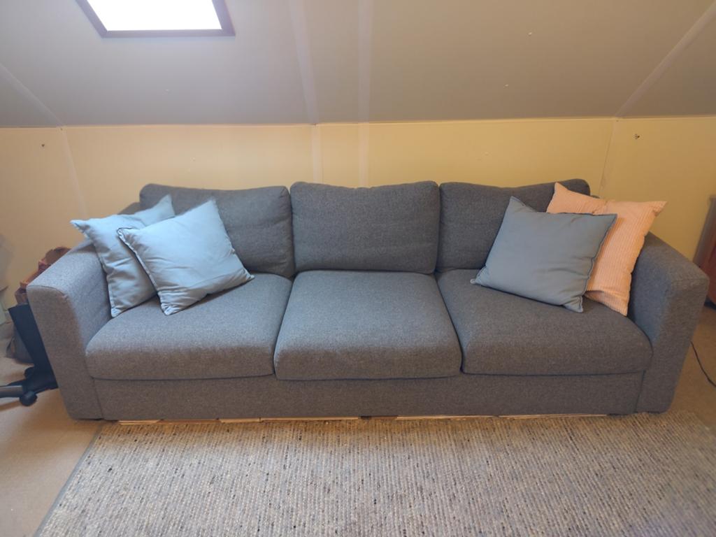IKEA VIMLE driezitsbank Middengrijs (Gunnared), Ophalen, Driepersoons, 75 tot 100 cm, Zo goed als nieuw