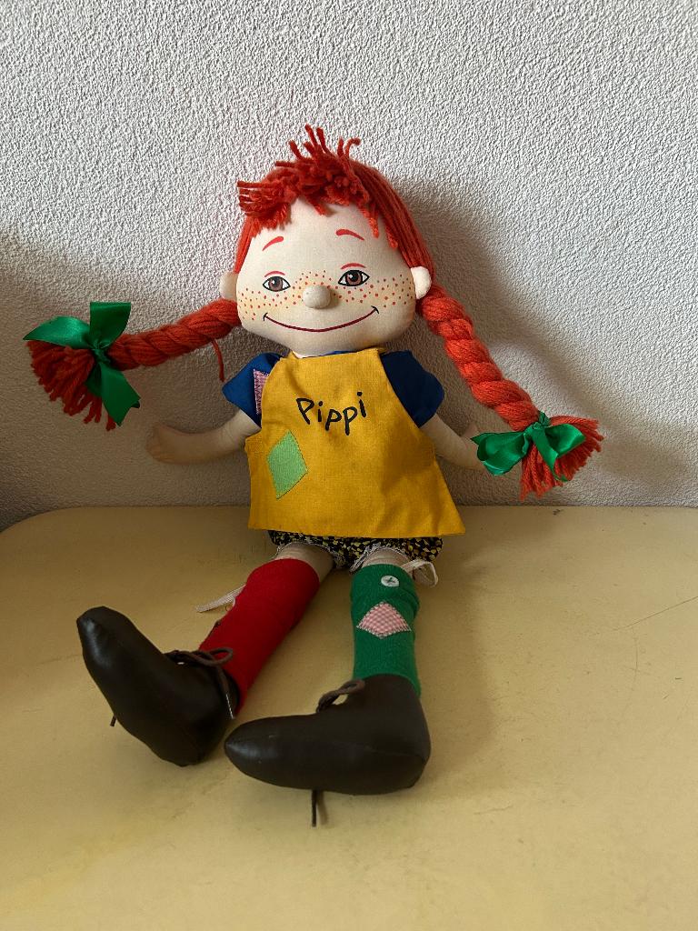 Vintage 1988 45cm Pippi Langkous, Ophalen of Verzenden, Gebruikt, Tv, Actiefiguur of Pop