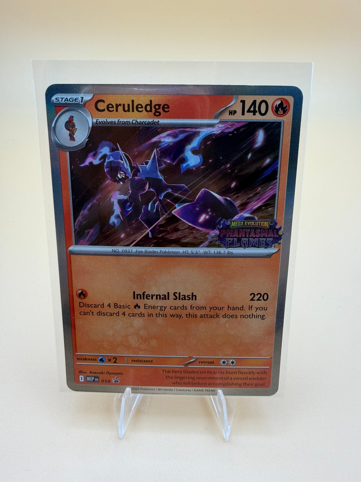 Ceruledge MEP 014 stamped Phantasmal Flames, Ophalen of Verzenden, Zo goed als nieuw, Losse kaart