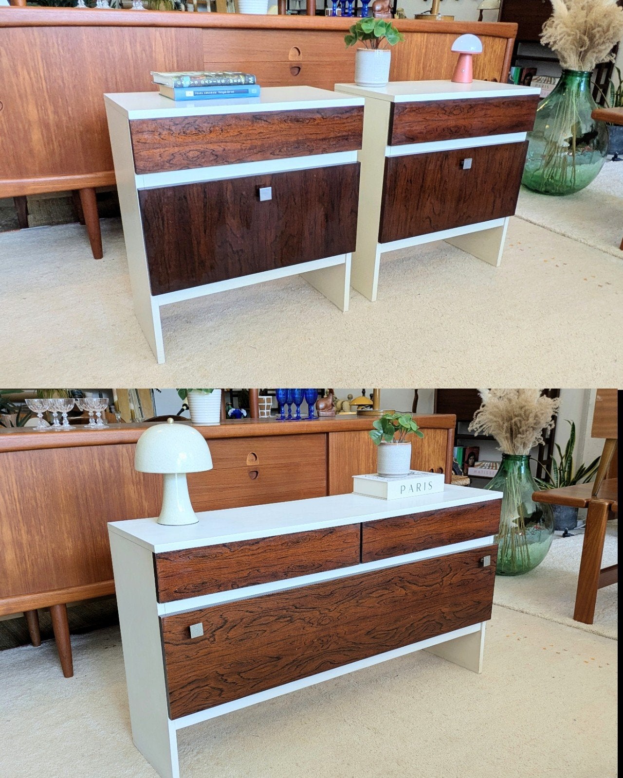 Retro nachtkastjes/dressoir, apart of als set te koop, Ophalen, Huis en Inrichting