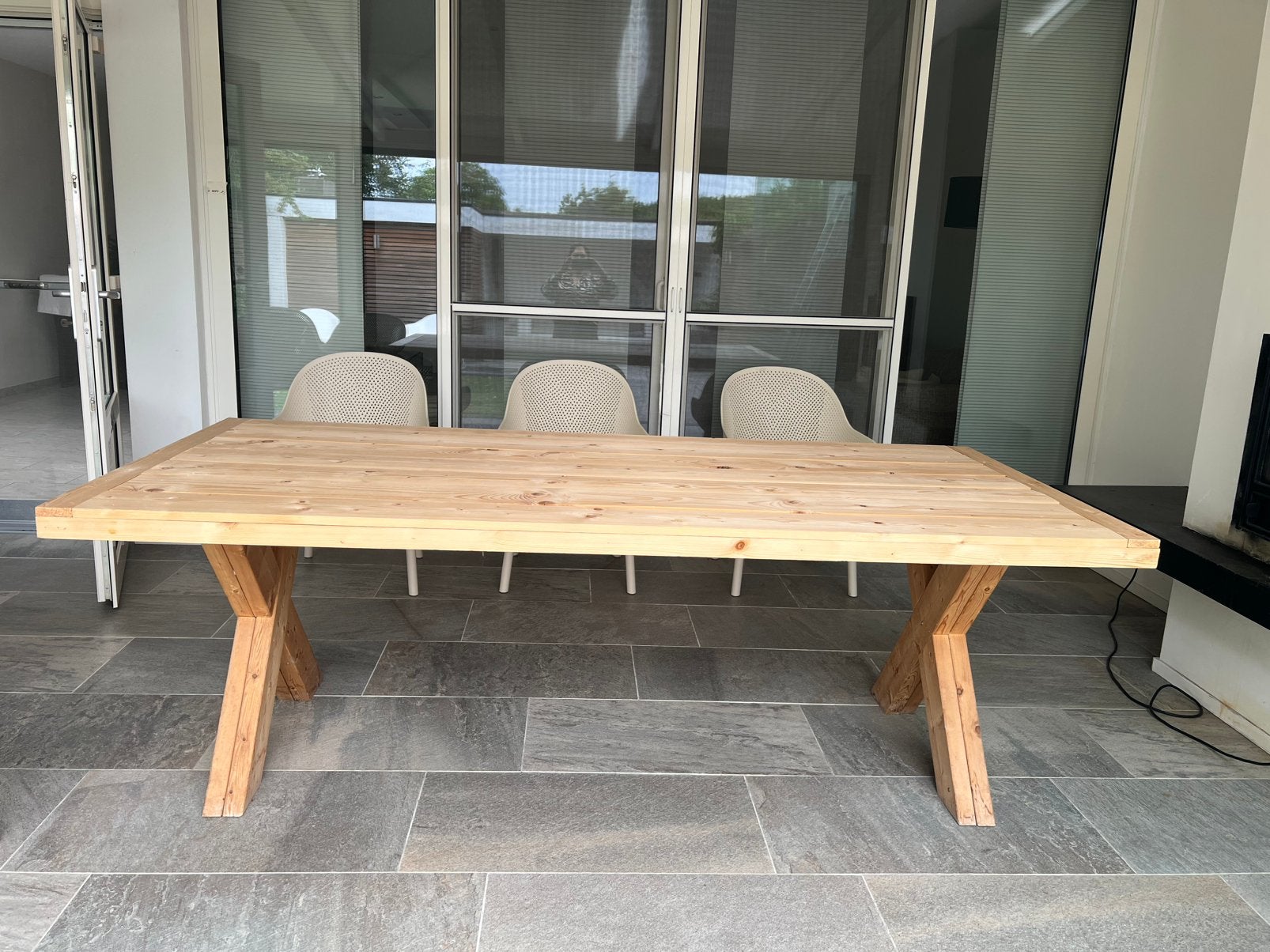 Tuintafel, Tuin en Terras, Ophalen, Gebruikt, Rechthoekig, Hout