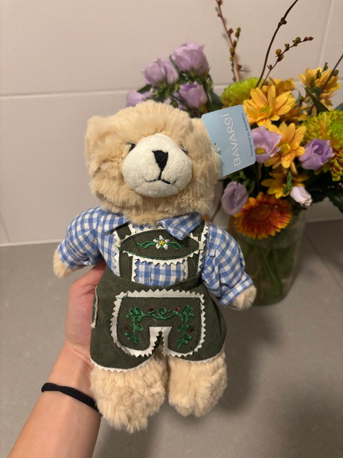 Speelgoed Schattige Beierse Teddybeer, Beer, Ophalen of Verzenden, Zo goed als nieuw, Klein (minder dan 20 cm)