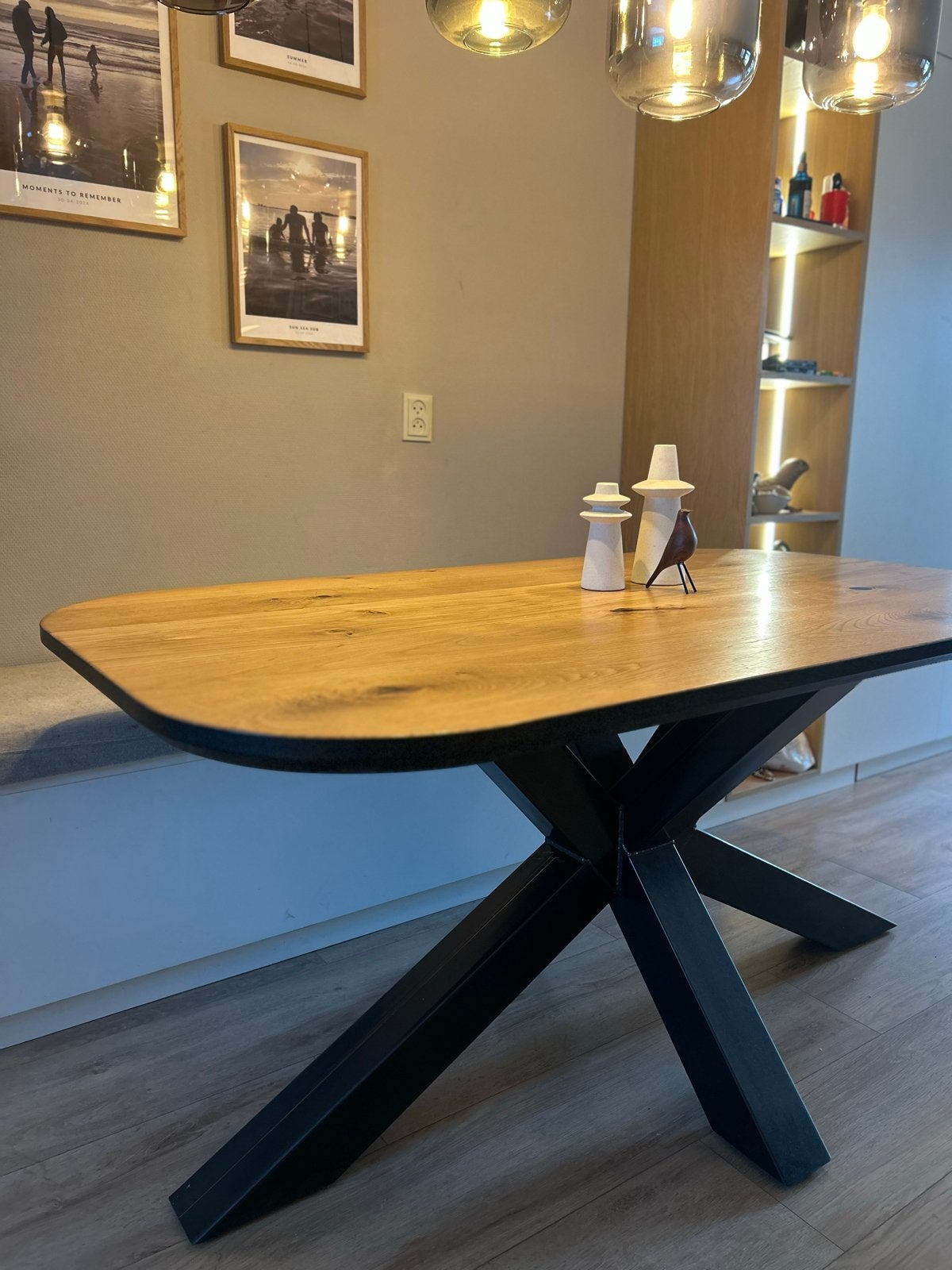 Massief eiken houten eettafel 90x160 cm, Huis en Inrichting, Tafels | Eettafels, Ophalen, Eikenhout, 50 tot 100 cm, Zo goed als nieuw