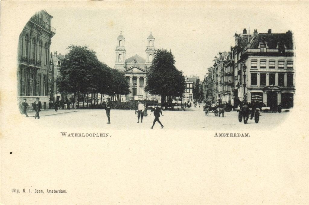 Waterlooplein. - Amsterdam - volk kar - ongelopen, Verzenden, Voor 1920, Ongelopen, Noord-Holland
