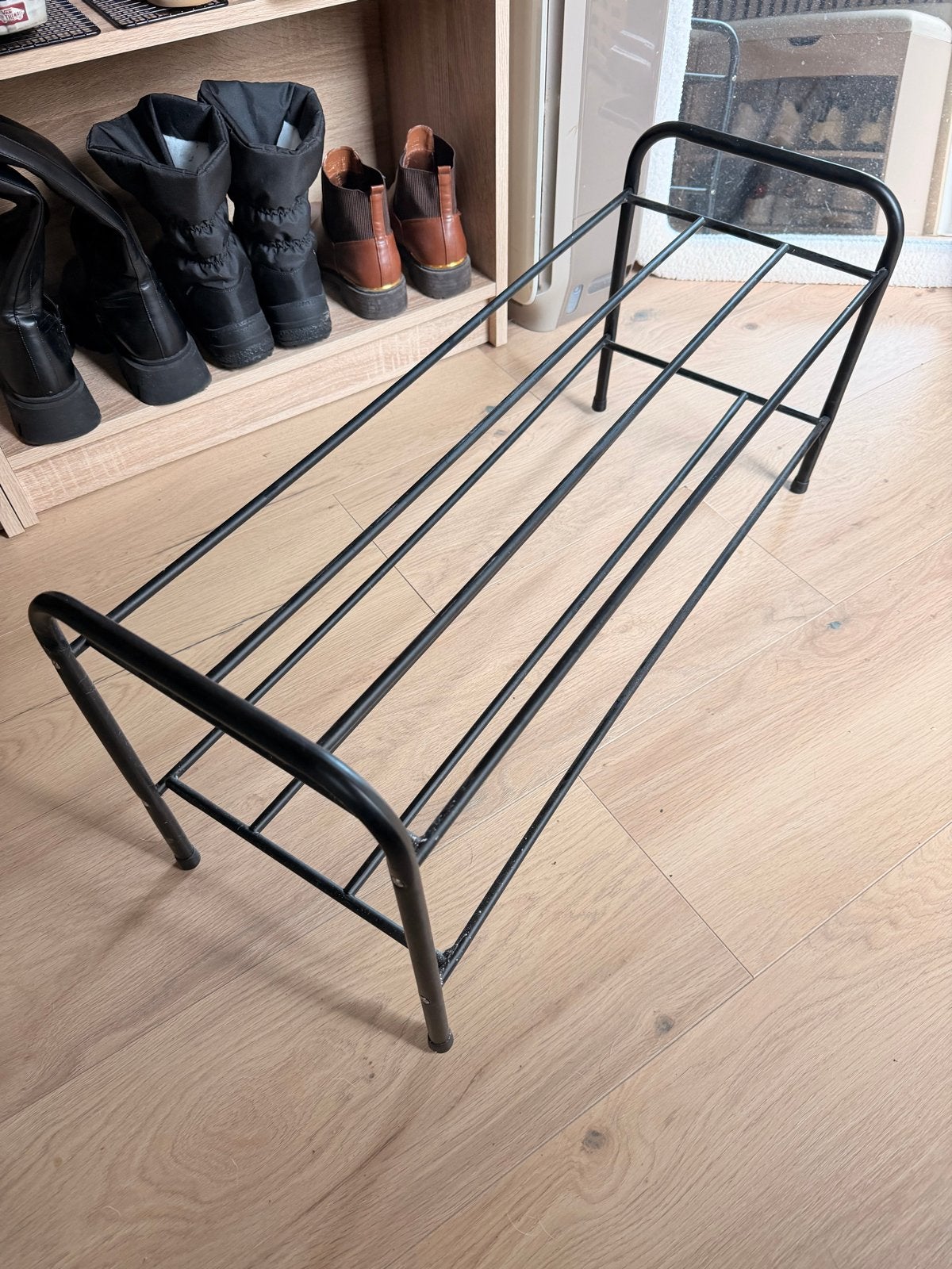 Zwart metalen schoenenrek (6-8 schoenen), Ophalen, Zo goed als nieuw