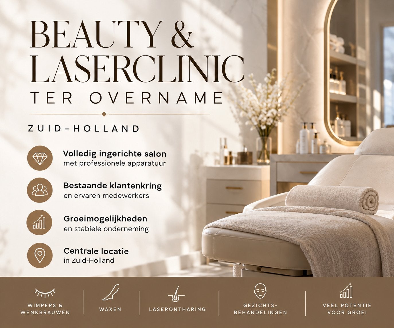 Winstgevende beauty en laserclinic ter overname Zuid-Holland