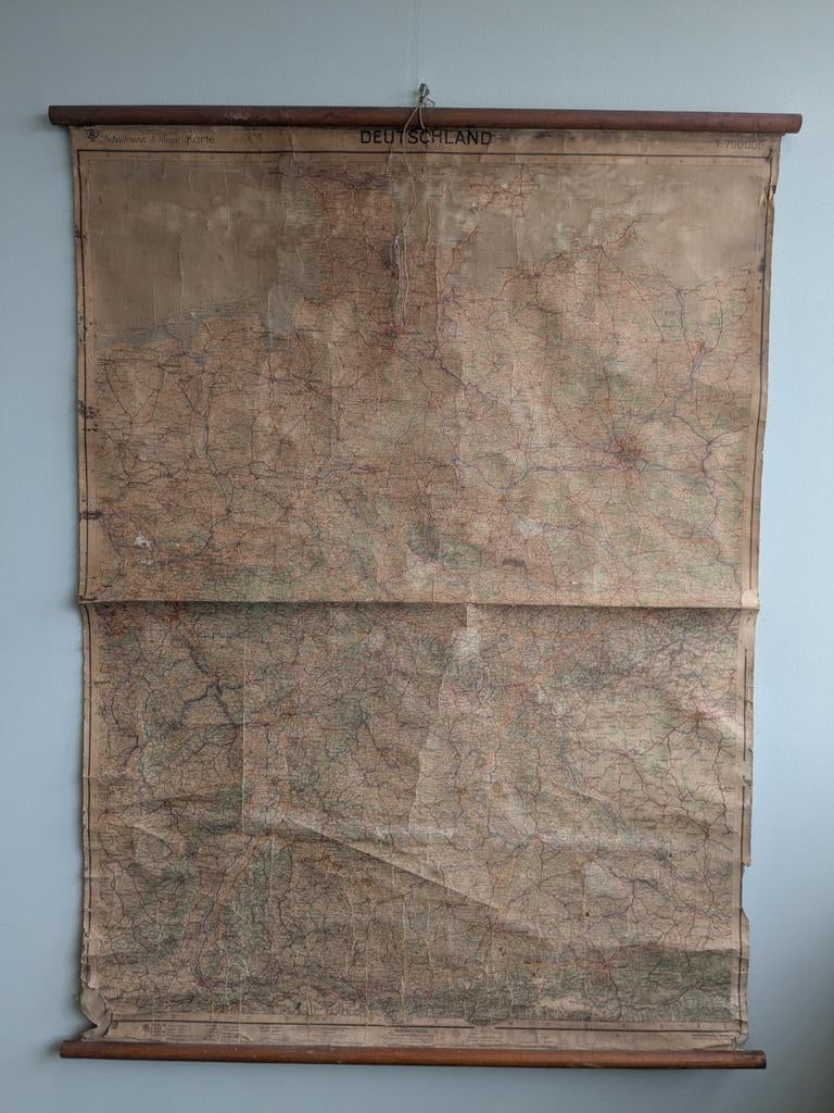 Oude landkaart van Duitsland, Ophalen of Verzenden, Gelezen, 1800 tot 2000, Landkaart