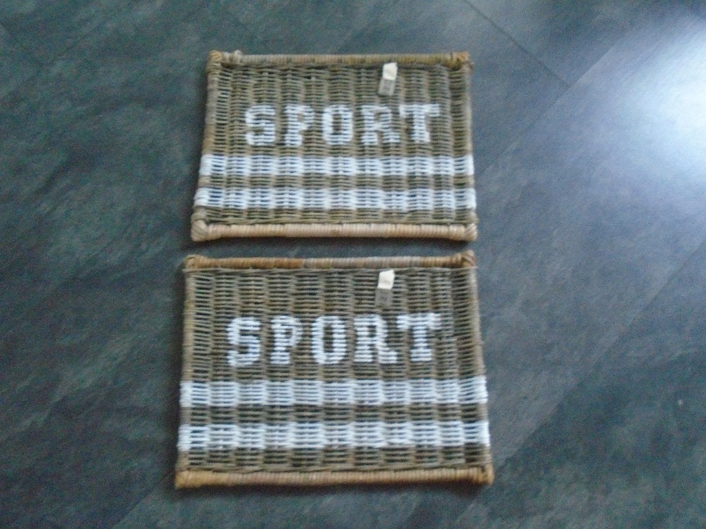 2x Riviera Maison Rattan Onderzetter Placemat 'SPORT', Gebruikt, Handgemaakt, Natuurlijk materiaal, Onderbord