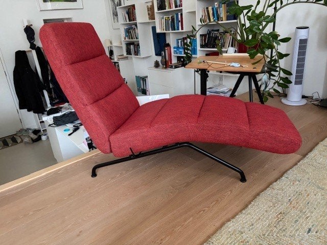 Moderne chaise longue, Ophalen, Eenpersoons, Zo goed als nieuw, Metaal