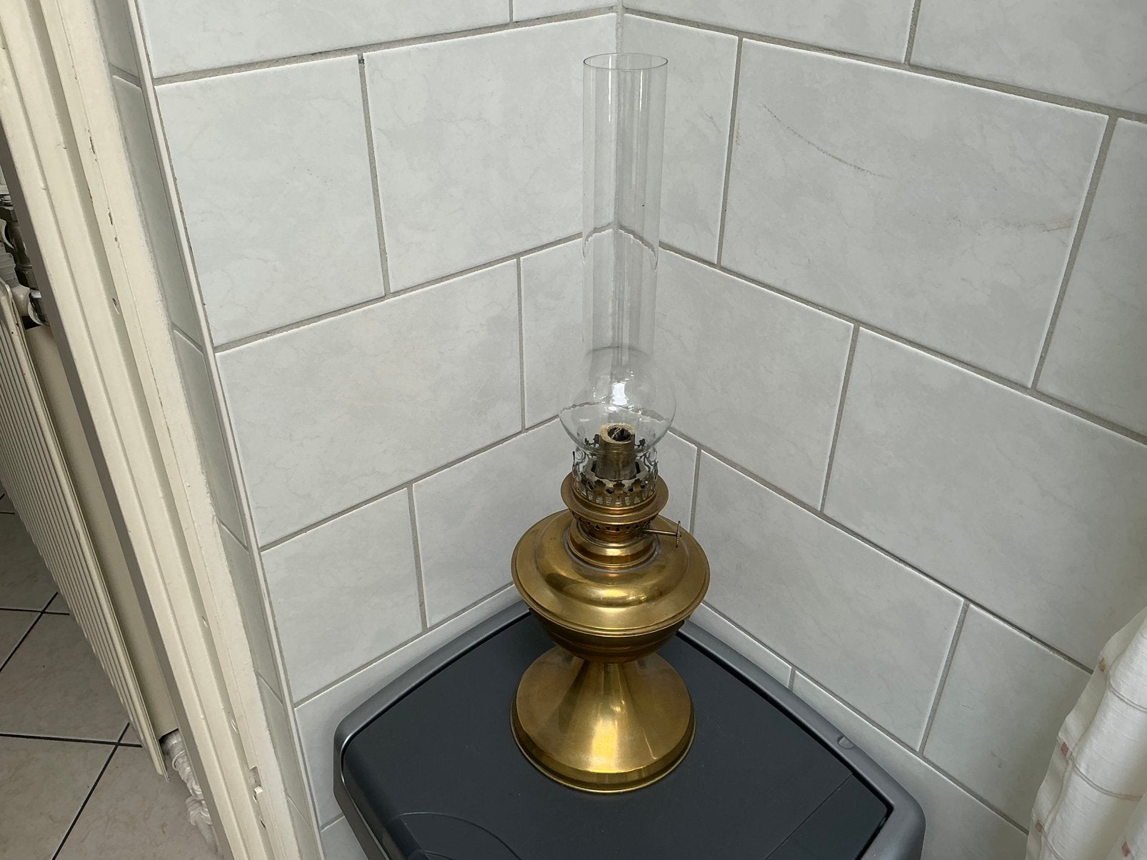 Koperen olie lamp, Ophalen of Verzenden