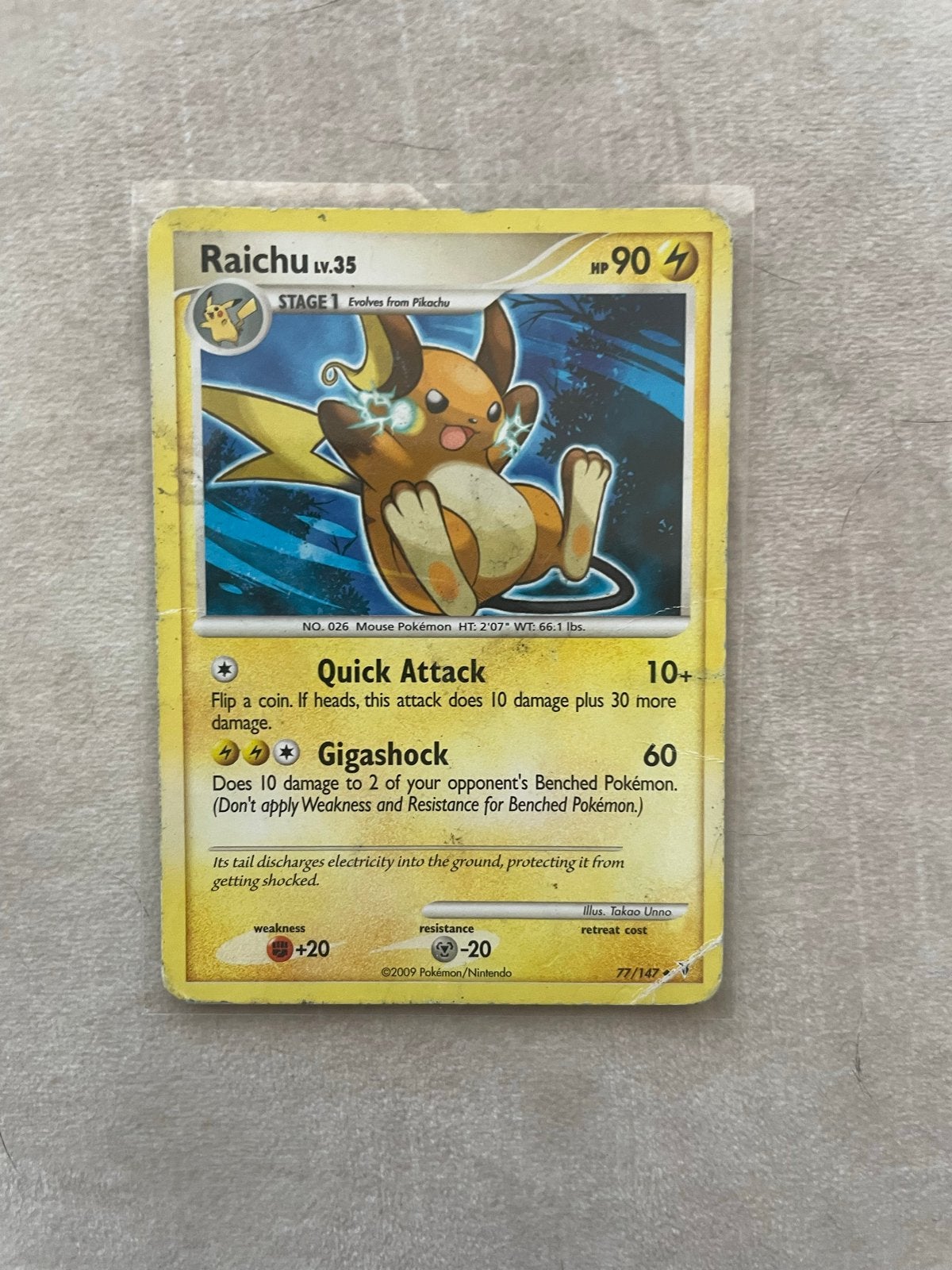 Raichu kaart, Ophalen of Verzenden, Gebruikt, Losse kaart