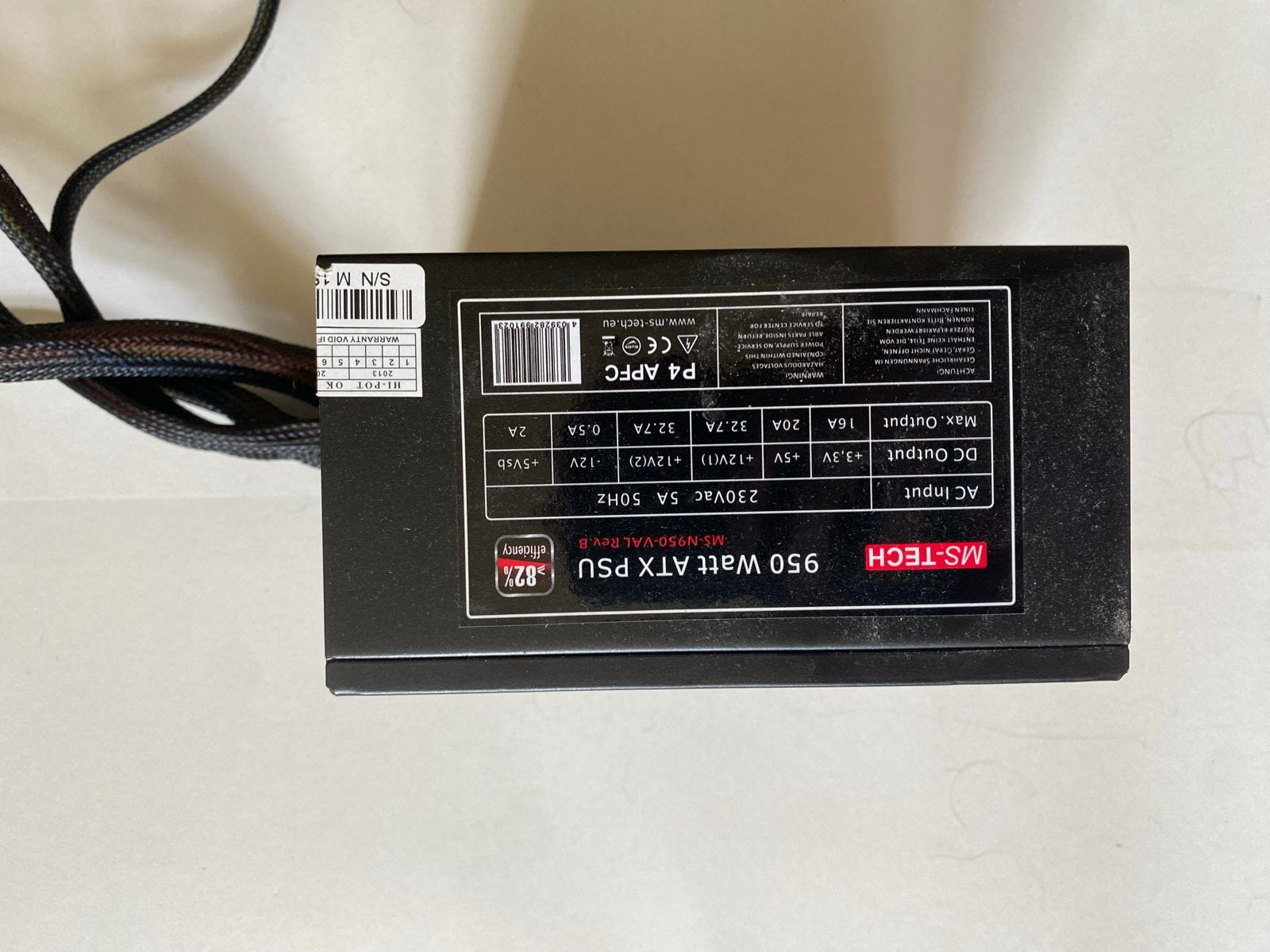 MS-TECH 950 Watt ATX PSU - Werkt perfect, Ophalen of Verzenden, Gebruikt