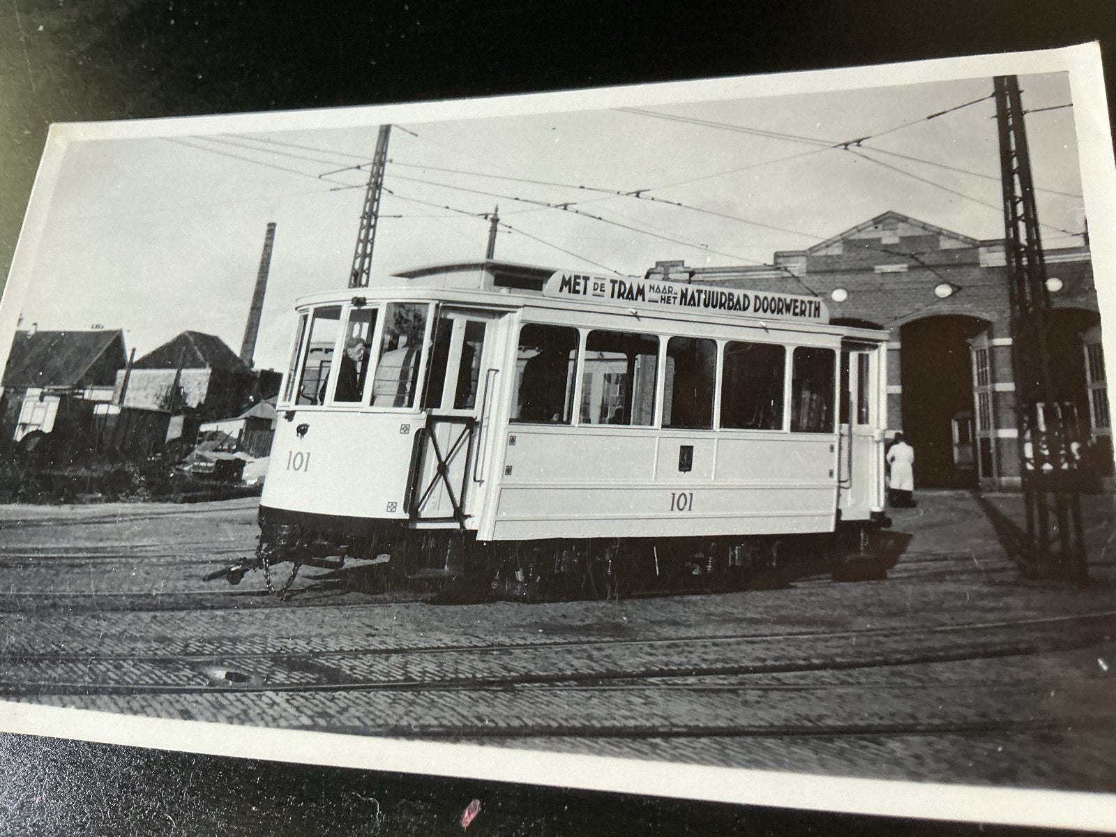 Oude foto tram 101 G.E.T.A. 26-10-41, Verzenden, Gebruikt, Tram, Kaart of Prent