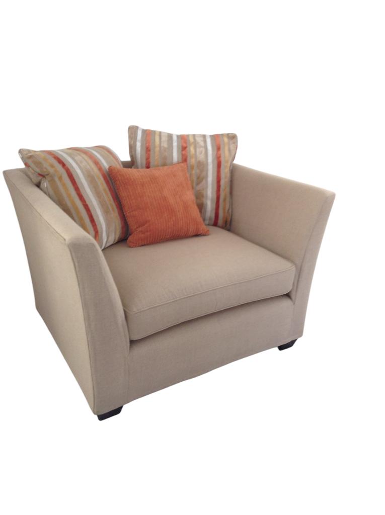 Love seat -1,5 zits Fauteuil in  mooie naturel stof. Nieuw!!, Ophalen, Stijlvol, Nieuw, 75 tot 100 cm