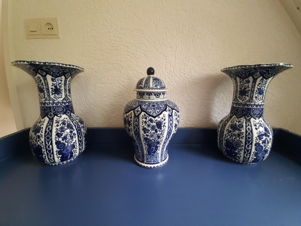 Prachtig Delfts Blauw Vazen en Pot Set, Antiek en Kunst, Ophalen