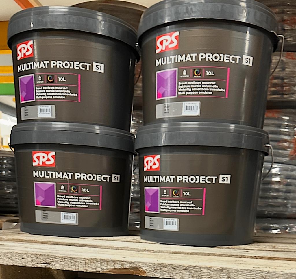 SPS Multimat S1 muurverf Latex 10L Wit, Doe-het-zelf en Verbouw, Wit, Nieuw, Ophalen of Verzenden, Verf