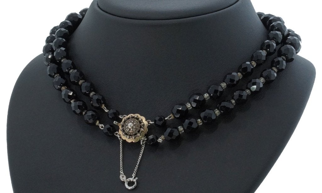 Gitten antieke ketting 14k slot goud zilver dames granaat