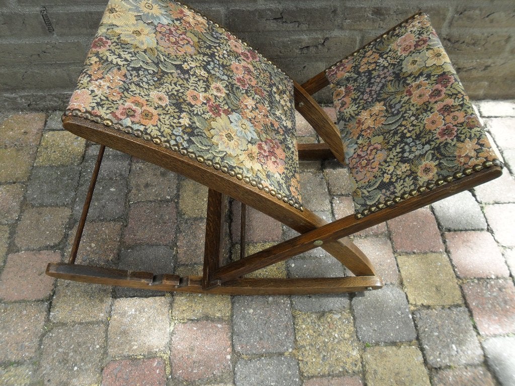 Vintage Voetenbankje Schommelbankje, Ophalen of Verzenden, Rechthoekig, Minder dan 50 cm, Minder dan 50 cm