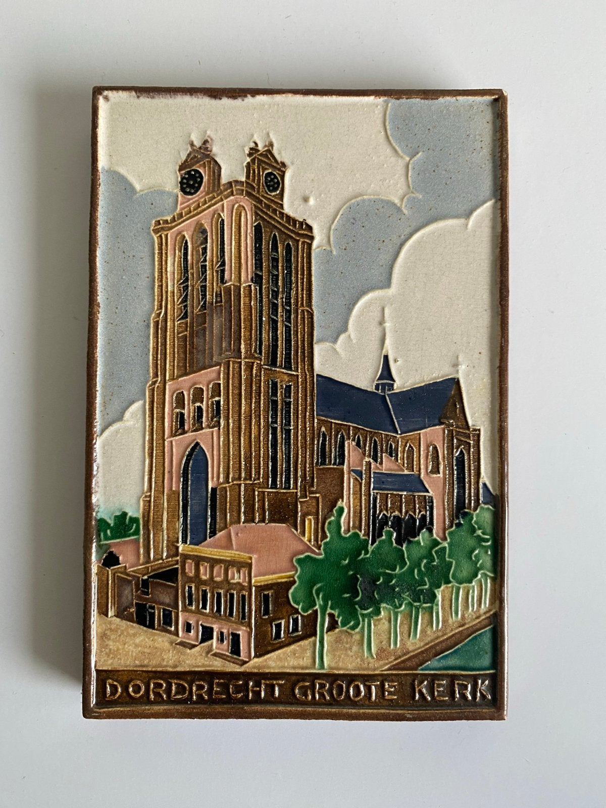 Westraven Tegel Grote Kerk Dordrecht 10x15cm Jaren '50, Ophalen of Verzenden