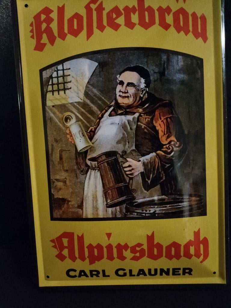 KLOFTERBRAU metalen reclamebord, Verzamelen, Ophalen of Verzenden, Gebruikt, Reclamebord