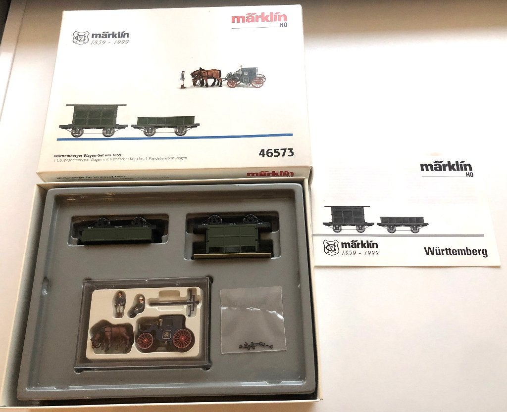 Märklin H0 46573 - Set van twee wagons 'Württemberger 1859', Wisselstroom, Wagon, Ophalen of Verzenden, Zo goed als nieuw