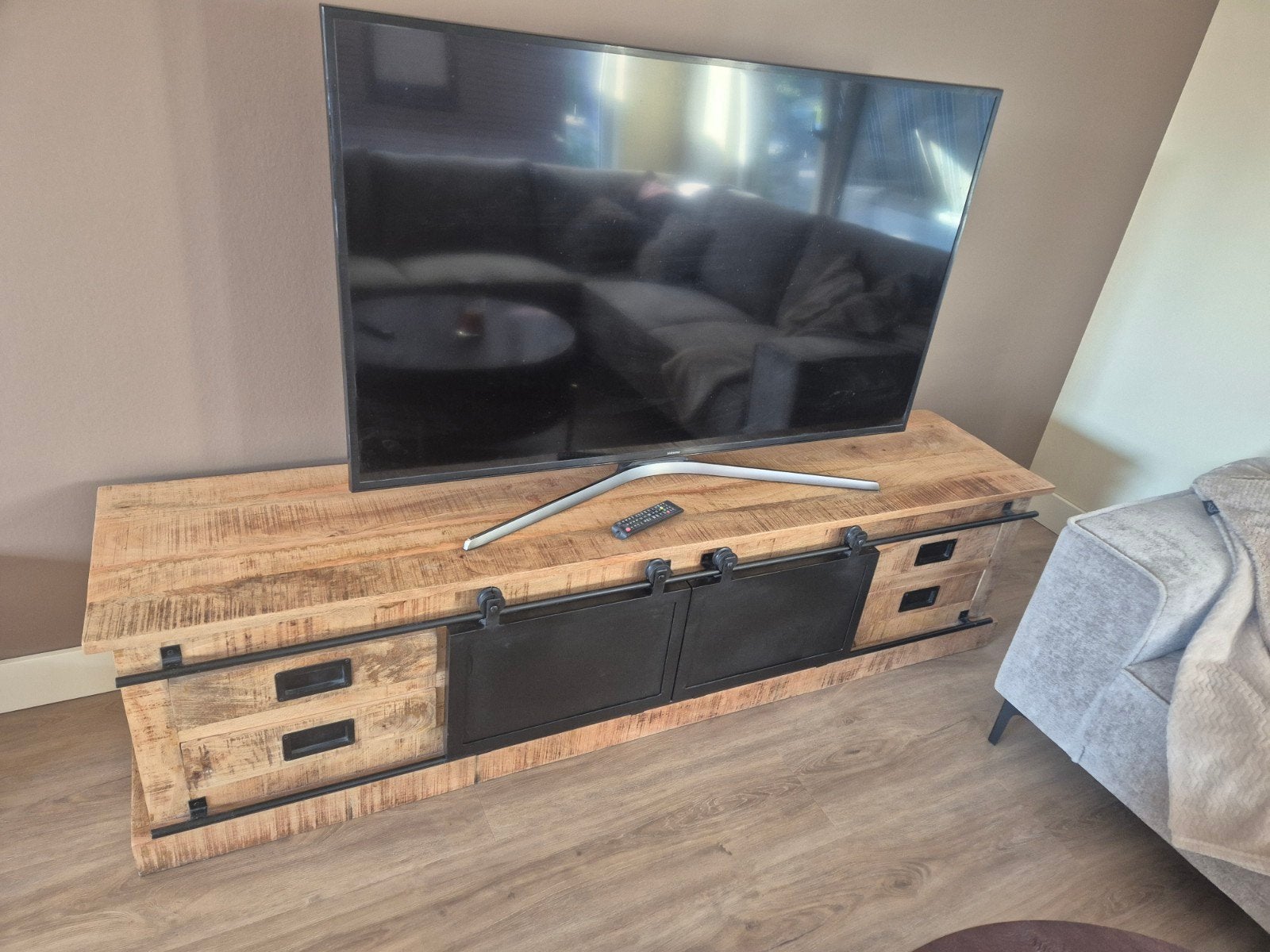 TV-meubel, Zo goed als nieuw, 200 cm of meer, Minder dan 100 cm, Industrieel