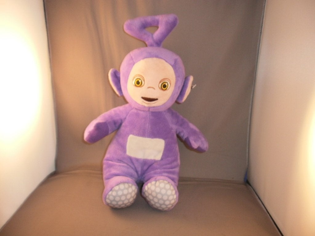 teletubbies paars tinky winky 38 cm grijs vakje op buik en, Kinderen en Baby's, Speelgoed | Knuffels en Pluche, Paars, Overige merken