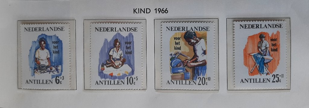 1966 Nederlandse Antillen Kinderpostzegels Nvph 376 - 379, Ophalen