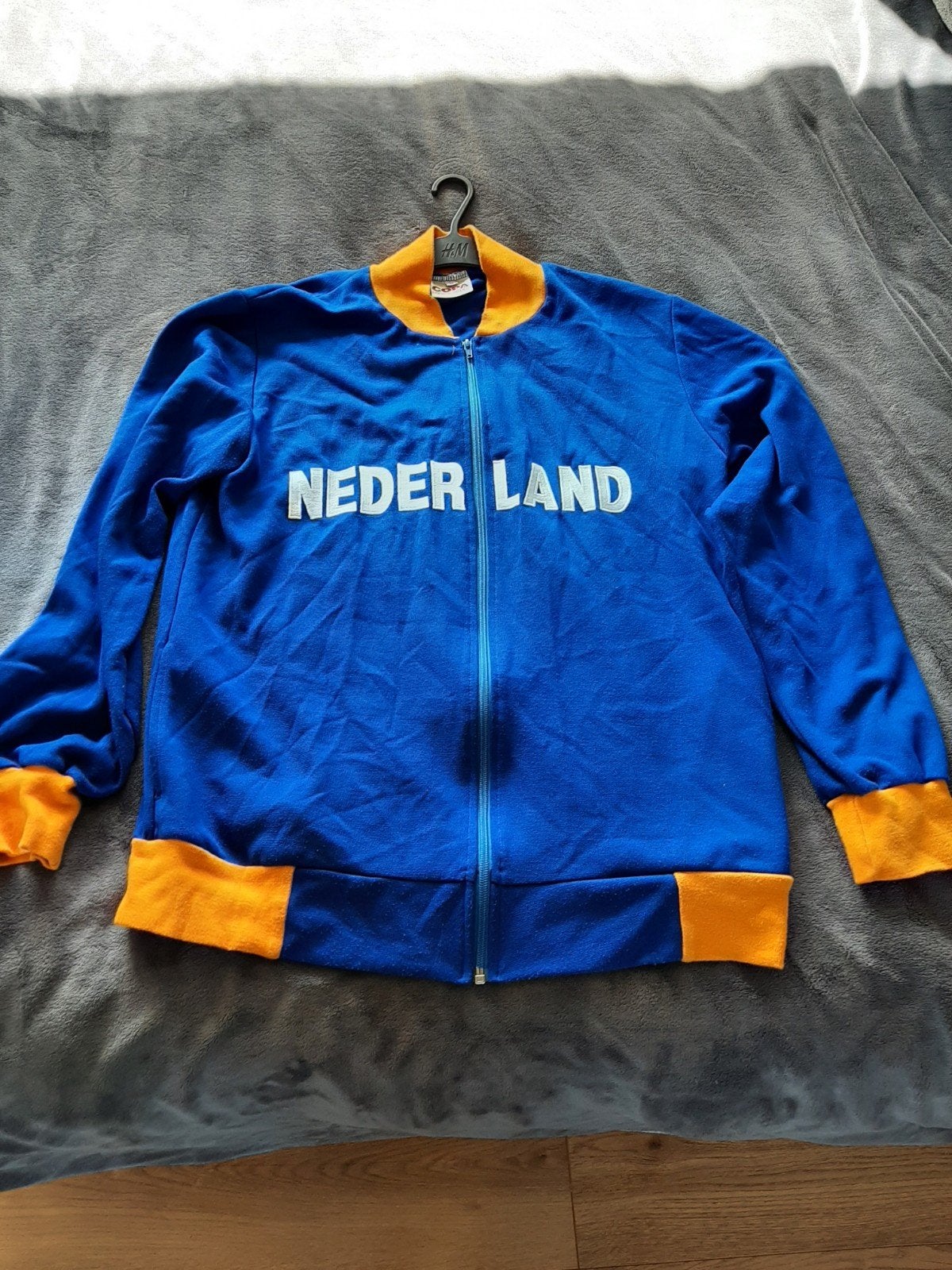 Nederlands elftal trainingsjack retro, Ophalen of Verzenden, Maat 56/58 (XL), Blauw, Voetbal