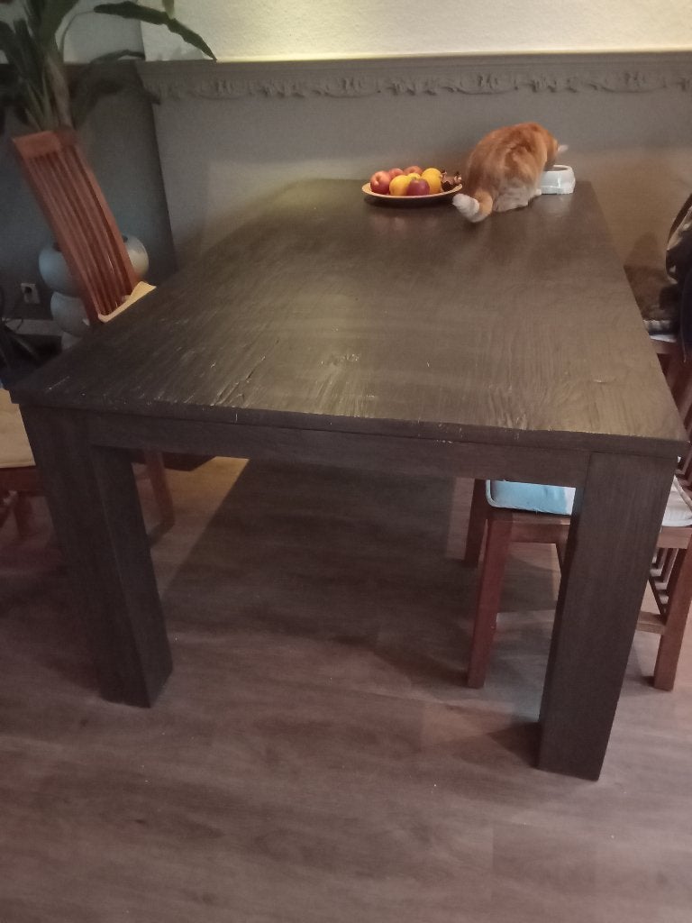 Eettafel, Ophalen, Gebruikt, 100 tot 150 cm, Teakhout