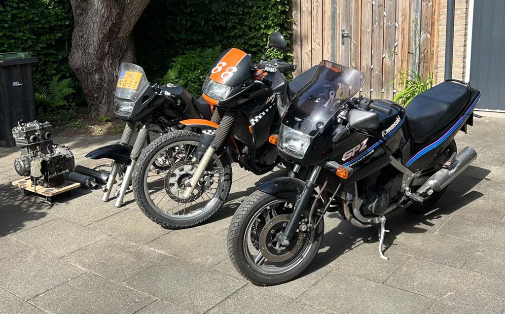 Kawasaki KLE 500 + onderdelen, Kawasaki GPZ 500S, 2 cilinders, Gebruikt, Particulier, Overig