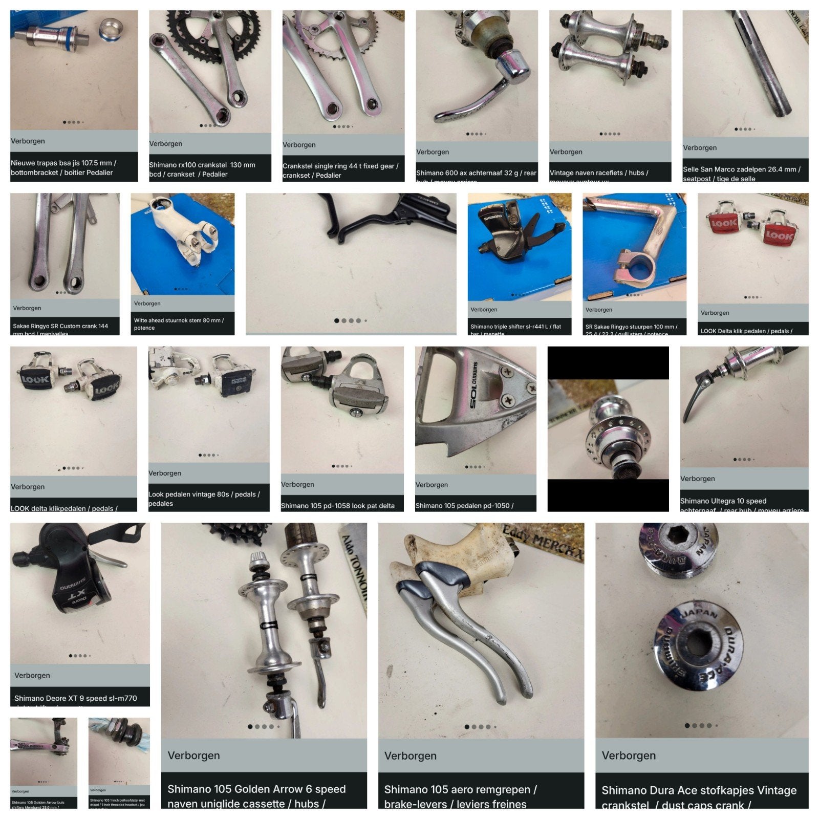 Diverse onderdelen race mtb Shimano Campagnolo SR enz, Overige merken, Gebruikt, Ophalen of Verzenden, Overige