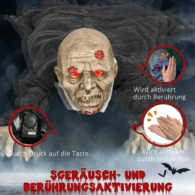 Halloween Kruipende Zombie Decoratie met Geluid en Licht, Ophalen of Verzenden, Nieuw, Versiering, Halloween of Griezel