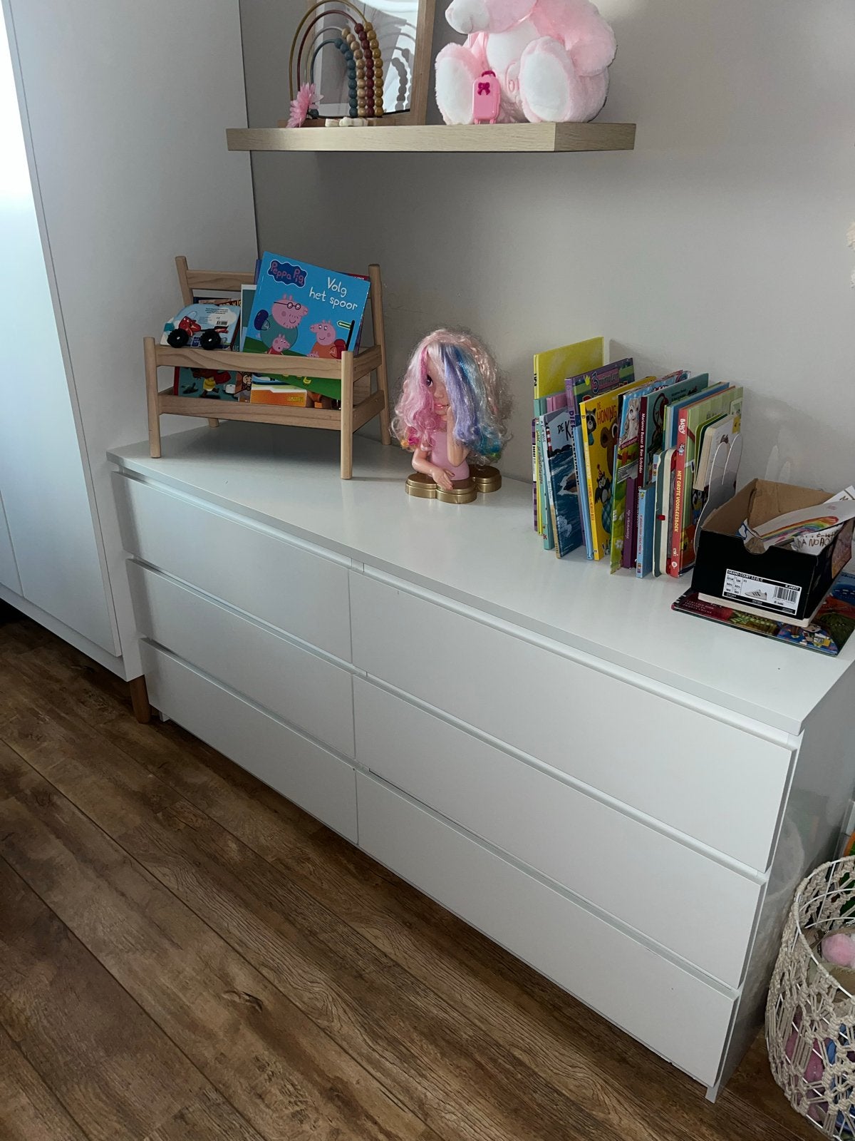 Witte IKEA kast met 6 lades (160x50x78 cm), Ophalen, Gebruikt, 5 laden of meer, 150 tot 200 cm