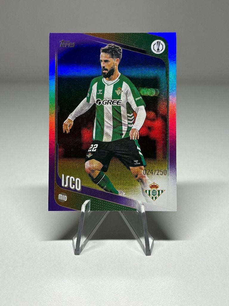 Topps Real Betis /250 purple Isco kaart, Ophalen of Verzenden, Zo goed als nieuw, Buitenlandse clubs, Spelerskaart