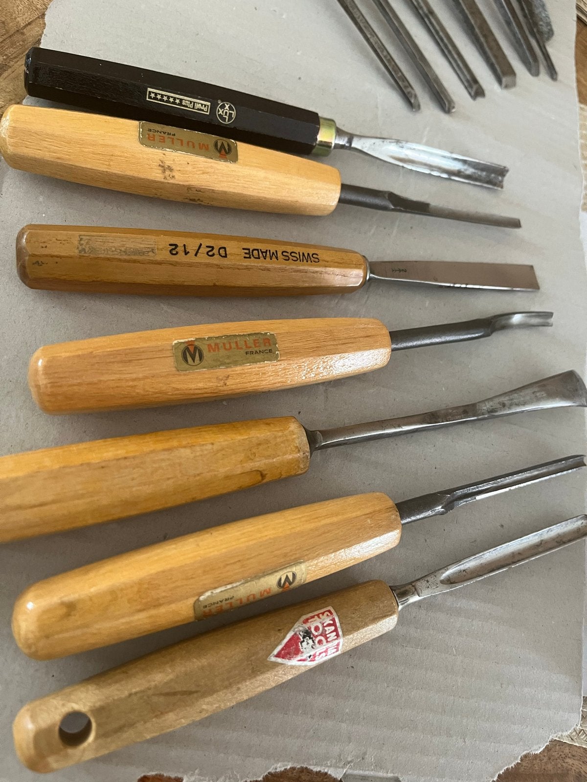 Set houtsnijbeitels en gutsen, Verzenden, Gebruikt, Beitel, Overige merken