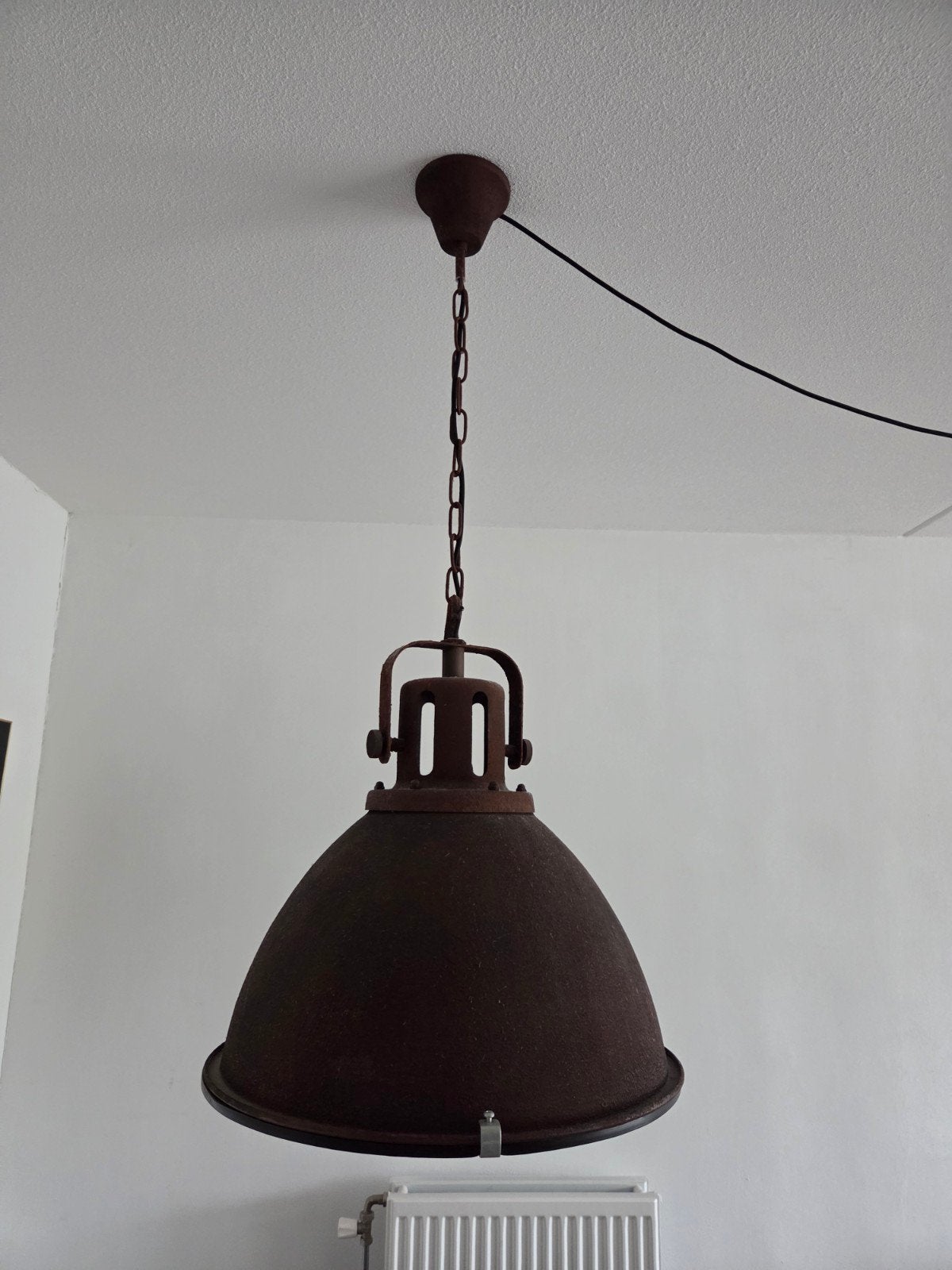 Industriële hanglamp - roestbruin metaal, Ophalen, Gebruikt, E27 (groot), Industrieel, Vintage