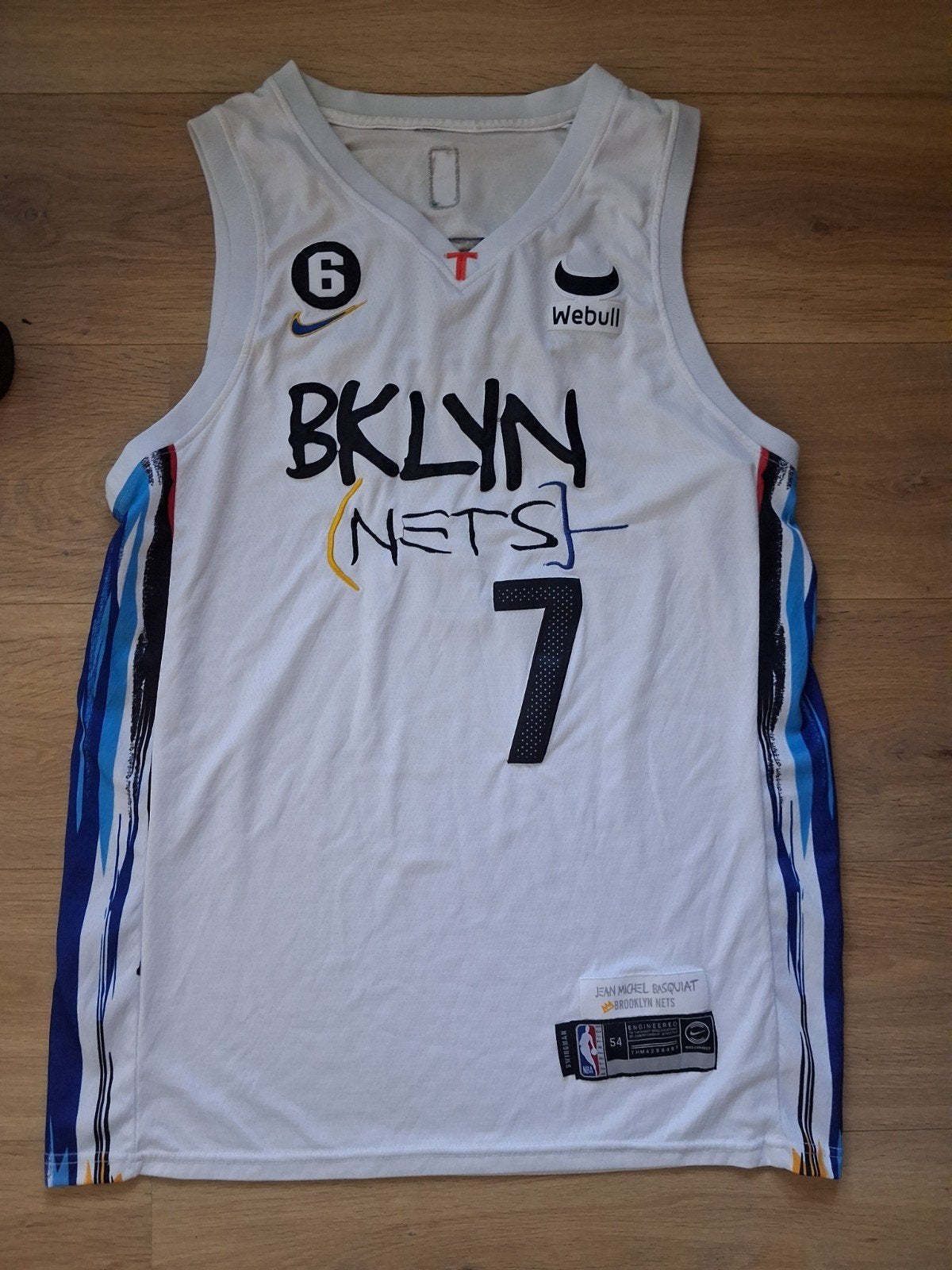 Kevin Durant Brooklyn Nets NBA shirt - Basquiat editie, Maat 52/54 (L), Wit, Nike, Ophalen of Verzenden