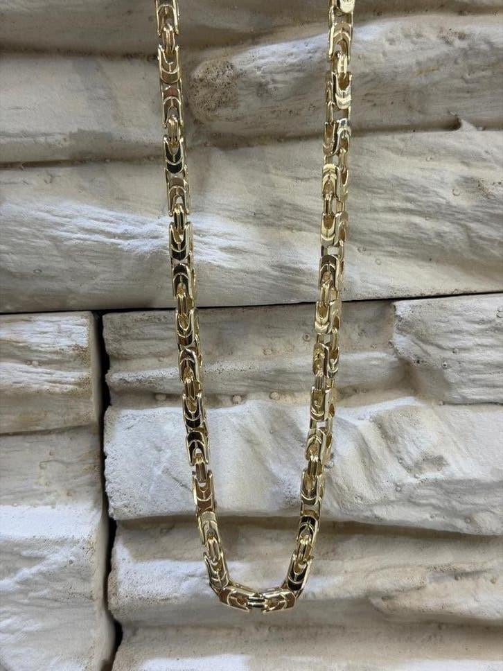 Gouden Fantasie Ketting 14kt, Sieraden, Tassen en Uiterlijk, Kettingen, Www.bredajuwelier.nl, Nieuw, Ophalen of Verzenden, Www.bredajuwelier.nl
