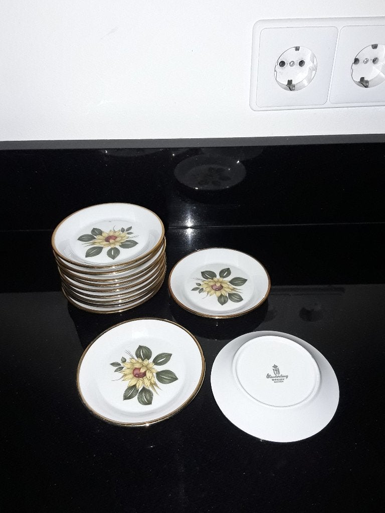 12 Chique porseleinen onderzetters met zonnebloemen, Huis en Inrichting, Keuken | Servies, Overige merken, Verzenden, Overige typen